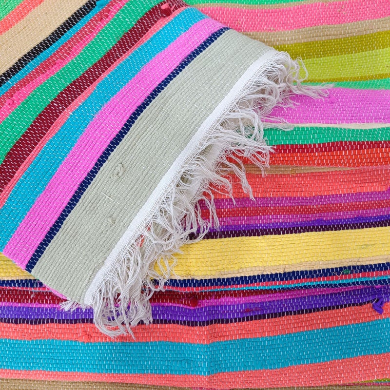 Trade Star Handmade Braided Multicolor Area Rug Indian Reversible Indian Floor Mat for Home and Floor Decor Handwoven Floor Carpet Upcycled Fabric Beautiful Floor Mat 4x6 Feet Chindi Area Rag Rug - Image 5